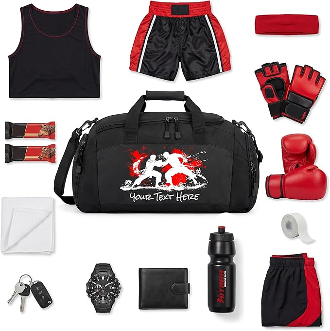 Personalized Martial Arts Duffel Bag – Custom Name Gym Bag for Karate, Taekwondo, Jiu Jitsu & MMA – Youth & Adult Training Gear Bag