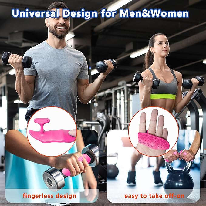 Silicone Gym Grips for Weight Lifting,Workout Gloves for Women Men Alternative,Anti Slip Gym Workout Grip,Rubber Gym Hand Grips-Weightlifting Grips Pad for Barbell,Pull Up,Ryptfit,Training