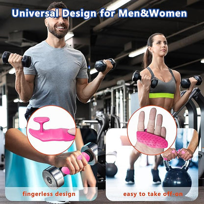 Silicone Gym Grips for Weight Lifting,Workout Gloves for Women Men Alternative,Anti Slip Gym Workout Grip,Rubber Gym Hand Grips-Weightlifting Grips Pad for Barbell,Pull Up,Ryptfit,Training