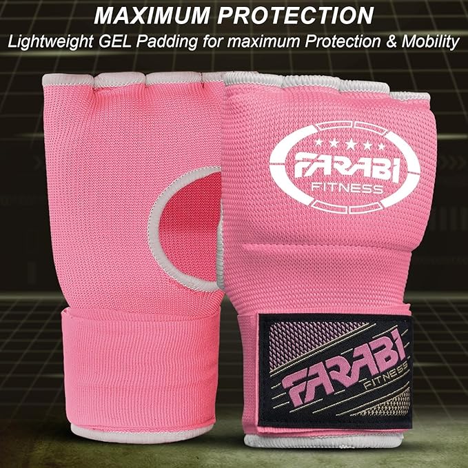Farabi Quick Wraps Gloves Gel Paded Hand Wraps Adult MMA Boxing Muaythai Bandages Hand Protector 80cm Meter Wrist Support Strap Pair