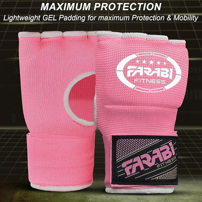 Farabi Quick Wraps Gloves Gel Paded Hand Wraps Adult MMA Boxing Muaythai Bandages Hand Protector 80cm Meter Wrist Support Strap Pair