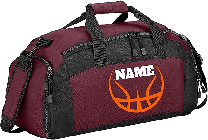 Personalized Basketball Duffle Bag – Custom Name & Team Logo Gym Bag for Boys & Girls – Large Sports Travel Bag with Shoe Compartment – Basketball Practice & Tournament Gear