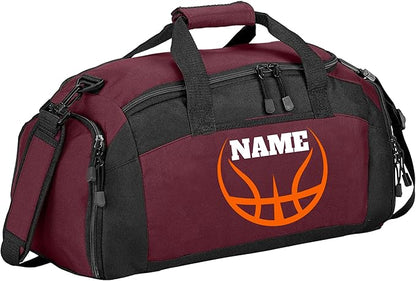Personalized Basketball Duffle Bag – Custom Name & Team Logo Gym Bag for Boys & Girls – Large Sports Travel Bag with Shoe Compartment – Basketball Practice & Tournament Gear