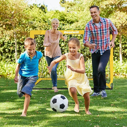 Bearwill Soccer Goal, Kids Soccer Goals for Backyard Set of 2, 4x3ft Portable Soccer Goal Pop Up Soccer Net, Kids Soccer Net Training Equipment with Soccer Ball, Ladder, Cones, Targets