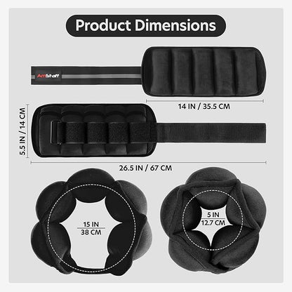 AmStaff Fitness Adjustable Ankle Weights 1 Pair 2 4 6 8 10 Lbs Leg Weight Straps for Strength Training, Walking, Jogging, Running, and Fitness Workouts – 1-5 lbs Each Ankle, 10 lbs Pair Set