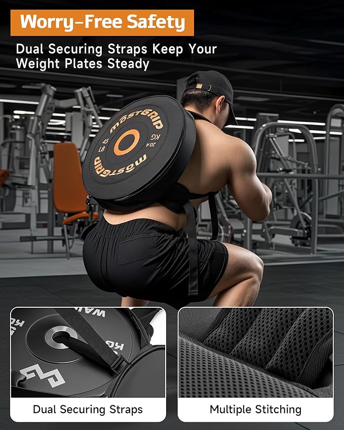 Barbell Weighted Backpack for Men Women, Rucking Backpack for Squats Push-ups with Secure Strap