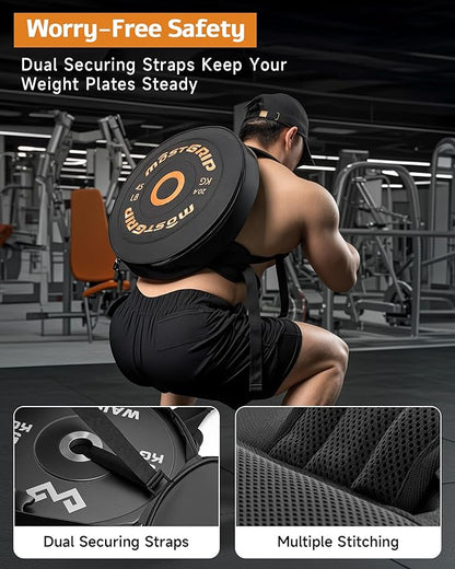 Barbell Weighted Backpack for Men Women, Rucking Backpack for Squats Push-ups with Secure Strap