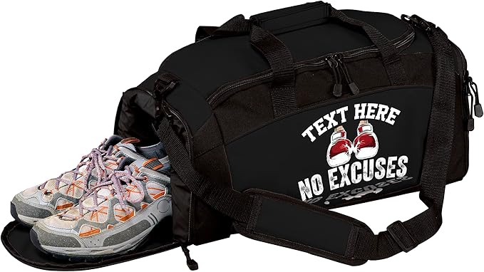 Personalized Boxing Duffle Bag with Name – Durable Gym Bag for Fighters, Custom Training Gear Bag with Shoe Compartment for Gloves & Equipment