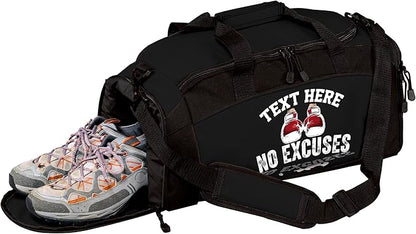 Personalized Boxing Duffle Bag with Name – Durable Gym Bag for Fighters, Custom Training Gear Bag with Shoe Compartment for Gloves & Equipment