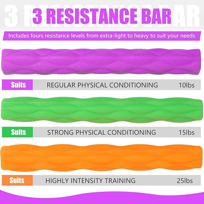 Flex Therapy Bar and Grip Strength Trainers set, Physical Therapy & Resistance Bar for Golfers Elbow, Tendinitis, Wrist,Forearms Pain, Improve Grip Strength and Relieve Pain