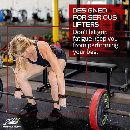 Dark Iron Fitness Wrist Straps for Weightlifting, Heavy Duty Gripping Suede Leather Bands for Men & Women, Support Wraps Gloves Alternative for Power Lifting Weight Strength Training Workouts