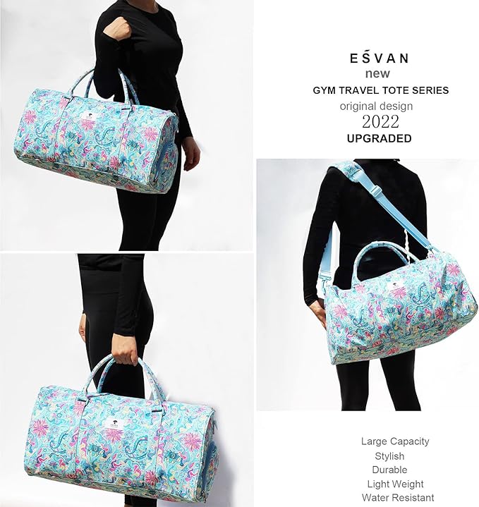 Original Floral Water Resistant Duffel Bag Gym bag Weekender Travel Bag for Gym Beach Travel Daily Bags