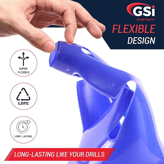 GSi Hurdle Training Cones | Multi Pack Sets | Dual Purpose Agility Cones with Holes | Ideal for Soccer, Kids, Dog, and Sports Training