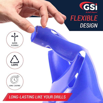 GSi Hurdle Training Cones | Multi Pack Sets | Dual Purpose Agility Cones with Holes | Ideal for Soccer, Kids, Dog, and Sports Training
