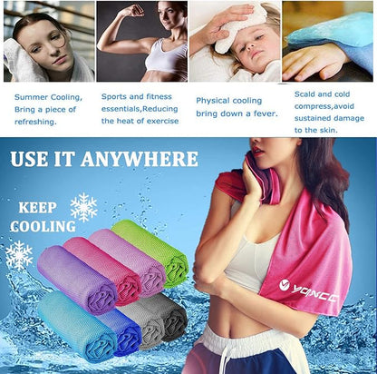 YQXCC Cooling Towels | 4 Pack 40"x12" | Cool Cold for Neck | Microfiber Soft Breathable Chilly | for Yoga, Golf, Gym, Camping, Running, Workout & More Activities