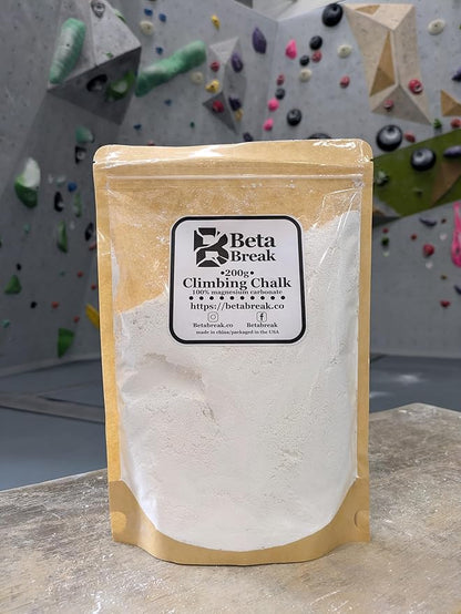 Climbing Chalk – 200 g Premium Heat‑Treated Magnesium Carbonate (Resealable Bag) – Ideal for Climbing, Powerlifting, Crossfit & Gym Training