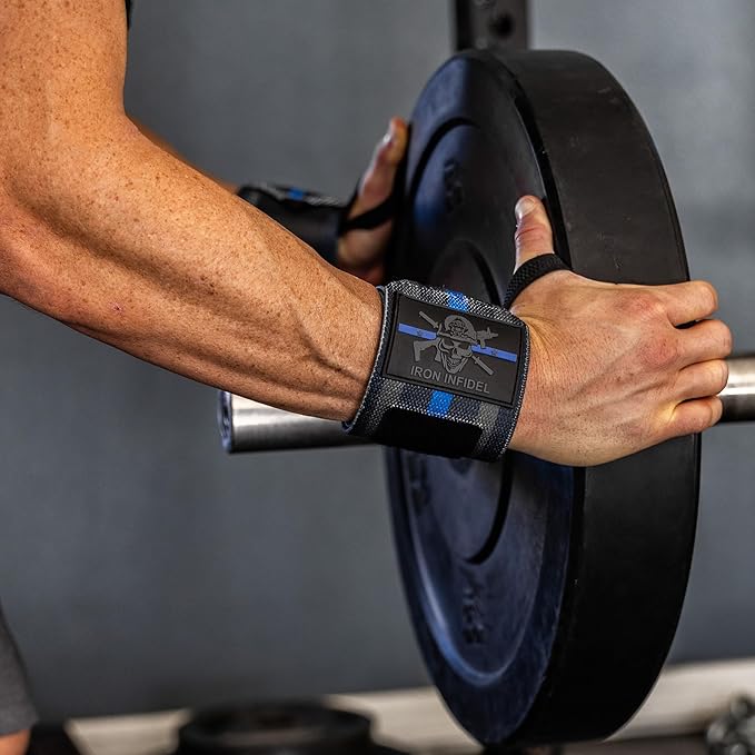 Iron Infidel Wrist Wraps for Weightlifting - 18" Heavy Duty Support for Working Out, Gym Accessories for Men - Use for Lifting, Crossfit, Fitness, Exercise, Bench Press, Powerlifting