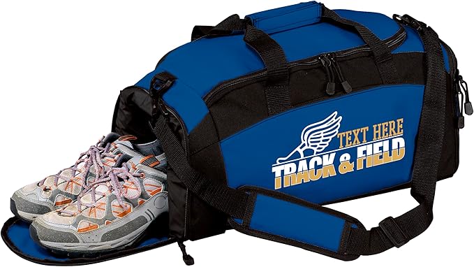 Personalized Track and Field Duffel Bag – Custom Name & Team Colors – Track Athlete Gear Bag for Boys & Girls – Lightweight Sports Travel Bag for Meets & Practice