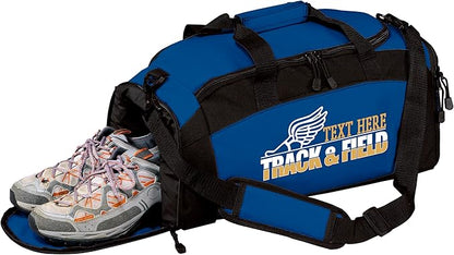 Personalized Track and Field Duffel Bag – Custom Name & Team Colors – Track Athlete Gear Bag for Boys & Girls – Lightweight Sports Travel Bag for Meets & Practice