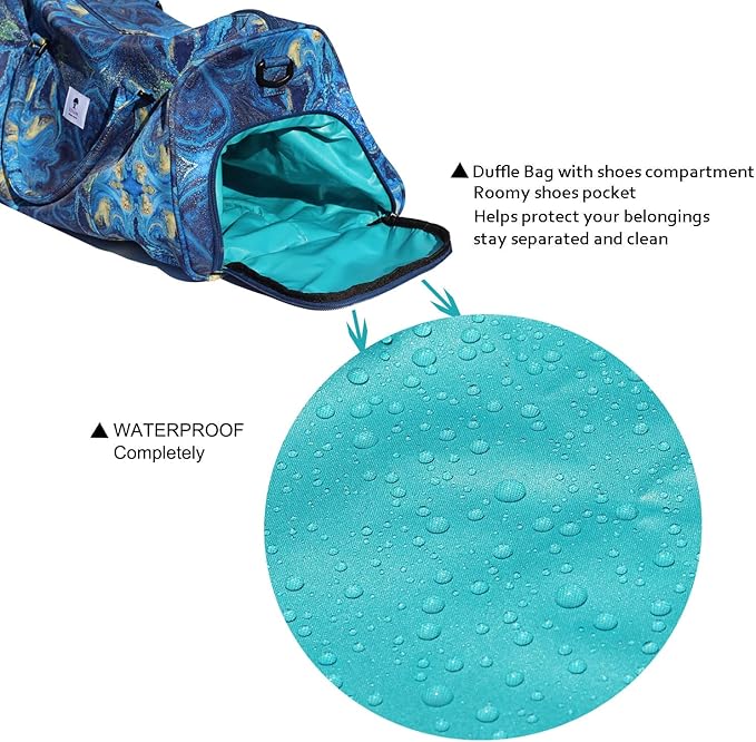 Original Floral Water Resistant Duffel Bag Gym bag Weekender Travel Bag for Gym Beach Travel Daily Bags