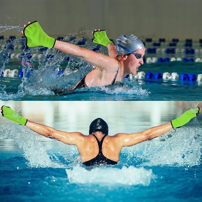 Hungdao Water Aerobics Set for Aquatic Exercise 1 Pair Swimming Glove 2 Pcs Foam Swim Aquatic Cuffs Water Weights Pool Resistance Fitness Equipment for Adults Swimming Training Workouts