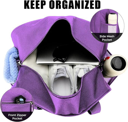 SeaRock 14 inch Small Gym Bag for Men & Women, Mini Duffle Bag for Travel Sports, Lightweight Carry On Duffel Bag, Purple