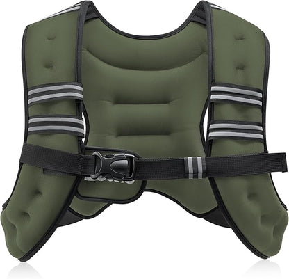 ZELUS Weighted Vest, 6lb/8lb/12lb/16lb/20lb/25lb/30lb Weight Vest with Reflective Stripe for Workout, Strength Training, Running, Fitness, Muscle Building, Weight Loss, Weightlifting