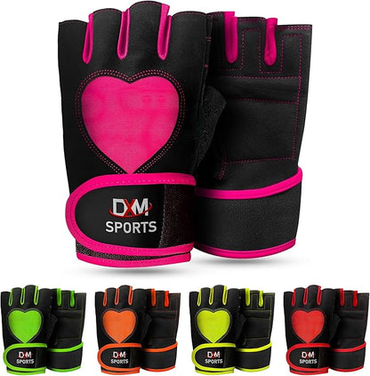 DXM SPORTS Workout Gloves for Women with Wrist Support - Weight Lifting Gloves for Gym, Cycling, Training - Exercise Gloves for Women