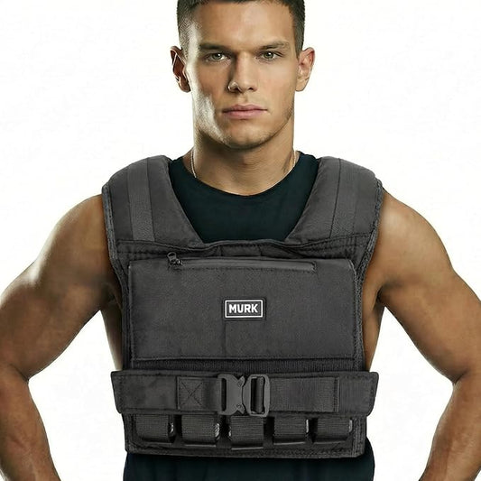 MVRK Weighted Vest for Men – Heavy Duty Rucking & Strength Training Vest with Removable Iron Weights, Adjustable 15–100lbs, No-Bounce Design for Calisthenics, HIIT & Functional Fitness
