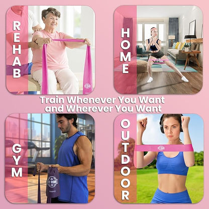 Resistance Bands for Women with Free Guided Workout Videos – Pilates Equipment & Exercise Set, Latex‑Free TPE, 5 Loop & 3 Flat Bands for Home, Gym, Toning & Recovery