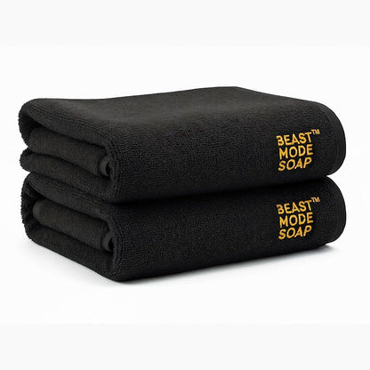 Beast Mode Soap 100% Cotton Sports Gym Towel – Soft, Quick-Dry, Highly Absorbent, Lightweight & Durable Workout Towel for Gym, Travel, Yoga & Home – 35x75cm (Black)