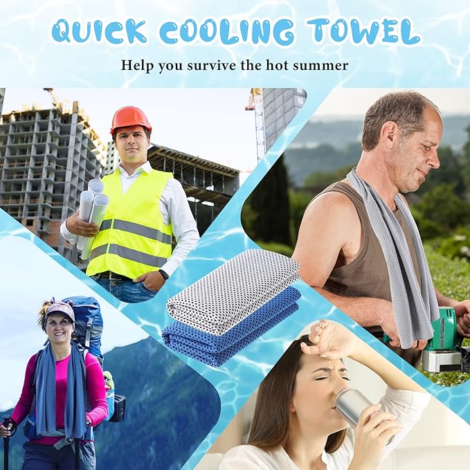 Hosuly 20 Pcs Cooling Towel 47 x 12 Inch Ice Towel for Neck, Microfiber Cool Towel, Breathable Soft Chilly Towel for Yoga, Sports, Gym, Camping, Golf, Running, Fitness, Workout(Vintage Color, 20 Pcs)