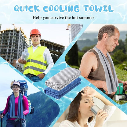Hosuly 20 Pcs Cooling Towel 47 x 12 Inch Ice Towel for Neck, Microfiber Cool Towel, Breathable Soft Chilly Towel for Yoga, Sports, Gym, Camping, Golf, Running, Fitness, Workout(Vintage Color, 20 Pcs)