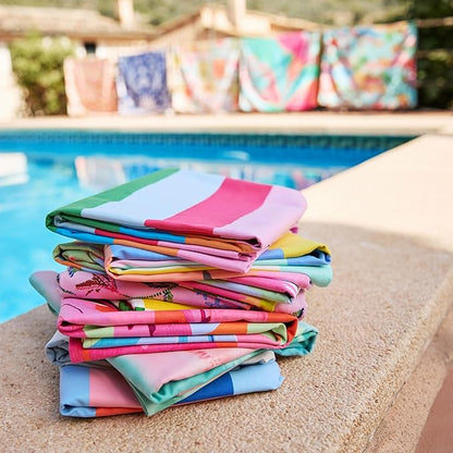Dock & Bay Beach Towel - Quick Dry, Sand Free - Compact, Lightweight - 100% Recycled - Includes Bag - Banana Karma - Large (160x90cm, 63x35)