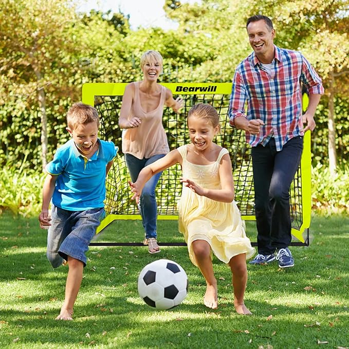 Bearwill Soccer Goal, Kids Soccer Goals for Backyard Set of 2, 4x3ft Portable Soccer Goal Pop Up Soccer Net, Kids Soccer Net Training Equipment with Soccer Ball, Ladder, Cones, Targets