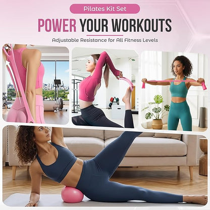 Home Pilates Kit for Women & Men | Better Me Pilates Kit with 14 Inches Pilates Ring and Ball Set, Resistance Bands, Core Sliders, Bag - Full Body Exercise Home Pilates Workout Kit