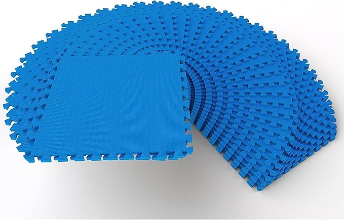BalanceFrom Puzzle Exercise Mat 1/2" Thick, EVA Interlocking Foam Floor Tiles for Home Gym, Mat for Home Workout Equipment, Floor Padding for Kids, Multiple Sizes and Colors