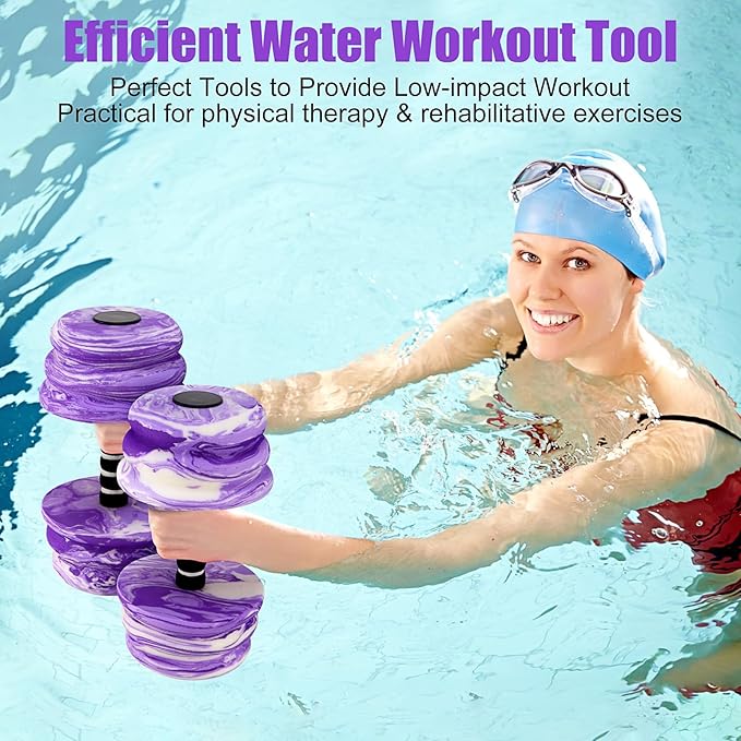 Aquatic Exercise Dumbbells, Water Dumbbells, 2PCS Foam Barbells for Men Women Water Workouts