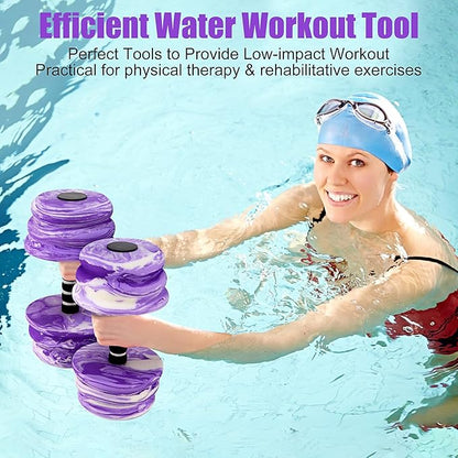 Aquatic Exercise Dumbbells, Water Dumbbells, 2PCS Foam Barbells for Men Women Water Workouts