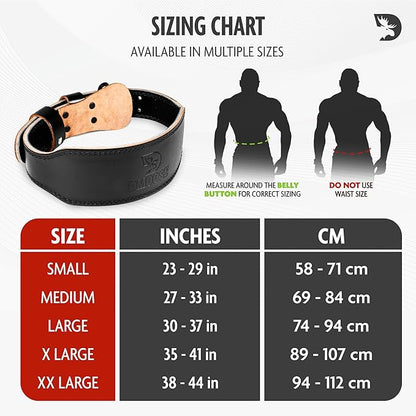 DMoose Fitness Weight Lifting Belt for Men & Women - 7MM Premium Cushioned Lumbar Support & Genuine Leather Adjustable Weightlifting Belt for Squats, Deadlifts & Workouts