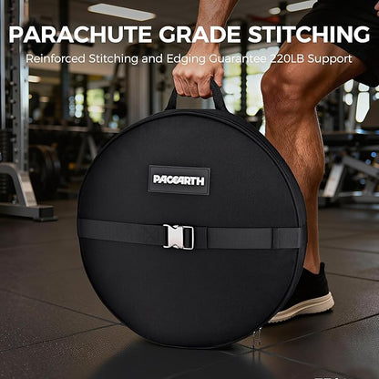 PACEARTH Weighted Strength Training Backpack – Adjustable Weight Plate Bag for Calisthenics, Pull-Ups, Squats & Core Workouts – Fits 17.7" Gym Plates – Metal Buckle Straps & Reinforced Stitching
