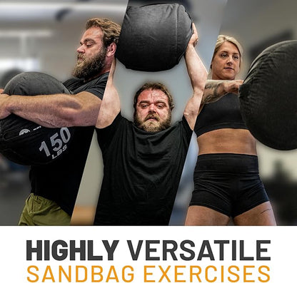 Strongman Sandbag for Working Out [Bells of Steel] Fitness Sand Bag Sacks, Commercial and Home Gym Sand Bags for Weight Training with Handles for Workout