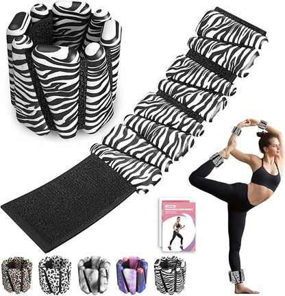 Wrist Ankle Weights for Women Set of 2, Adjustable Silicone Weighted Bangles, Wearable Ultra-durable Strips Weight Bracelet 2 lbs/4 lbs for Yoga, Pilates, Barre, Walking, Arm & Leg Workout