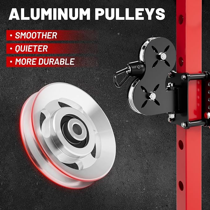 RitFit Aluminum Pulley Wheel for Gym Equipment, 2PCS/ 6PCS Set Power Rack Pulley Attachment, 90mm Aluminum Alloy Bearing Gym Pulley Wheel for Home Gym