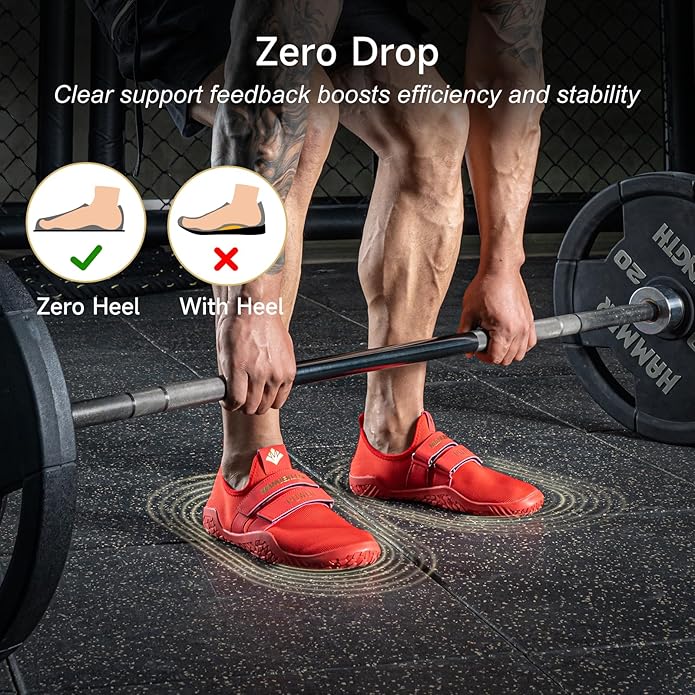 MANUEKLEAR Deadlift Shoes - Weight Lifting Shoes for Men Women - Weightlifting Squat Shoes Fitness Cross-Trainer Barefoot Gym Training Sneakers