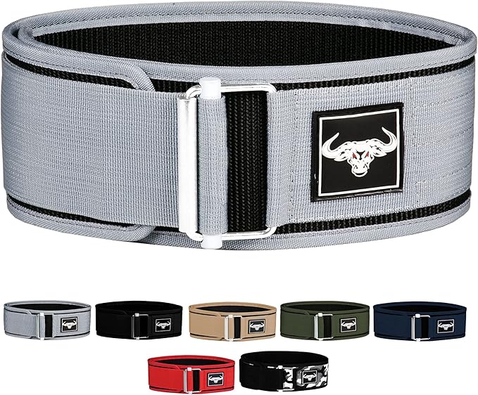IBRO Quick Locking Premium Weight Lifting Belt - Back Support for Powerlifting, Cross Training & Gym Bodybuilding - 4 Inch Nylon Men and Women with Metal Buckle for Core Stability
