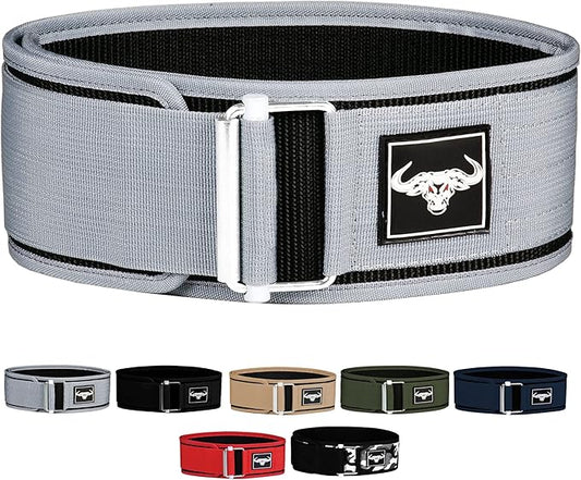 IBRO Quick Locking Premium Weight Lifting Belt - Back Support for Powerlifting, Cross Training & Gym Bodybuilding - 4 Inch Nylon Men and Women with Metal Buckle for Core Stability