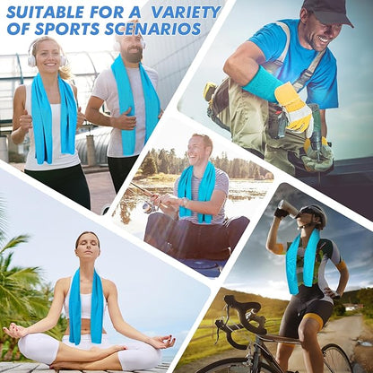 20 Pack Cooling Towels (47"x12") for Neck and Face, Ice Towel for Hot Weather, Soft Breathable Chilly Gym Towels, Microfiber Towel for Work Out, Yoga, Running, Camping & More Activities