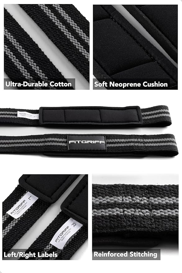 Fitgriff® Lifting Wrist Straps for Weightlifting, Gym, Deadlift, Workout (Made of Premium Cotton & Padded) - Men & Women