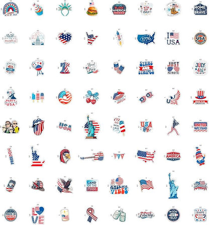 100Pcs USA Stickers and Decals for Water Bottle, Laptop - American Stickers- USA Party Supplies & Decorations - American Gifts - Gift for Women & Men